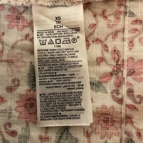 Cottagecore Puff-Sleeve Floral Printed Smocked Poet Swing Oversized Top Size XS - Picture 12 of 12